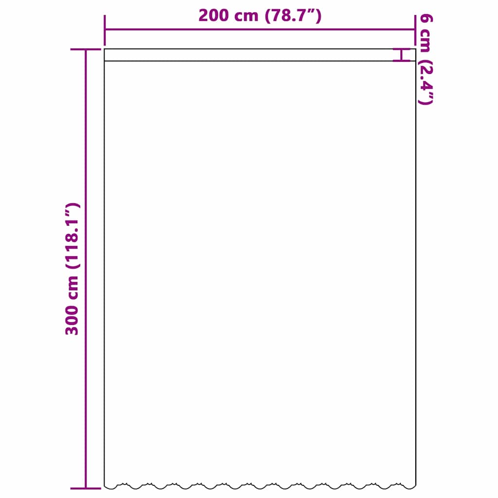 Blondegardin med gardiner Blomster Hvit 300 x 200 cm Polyester