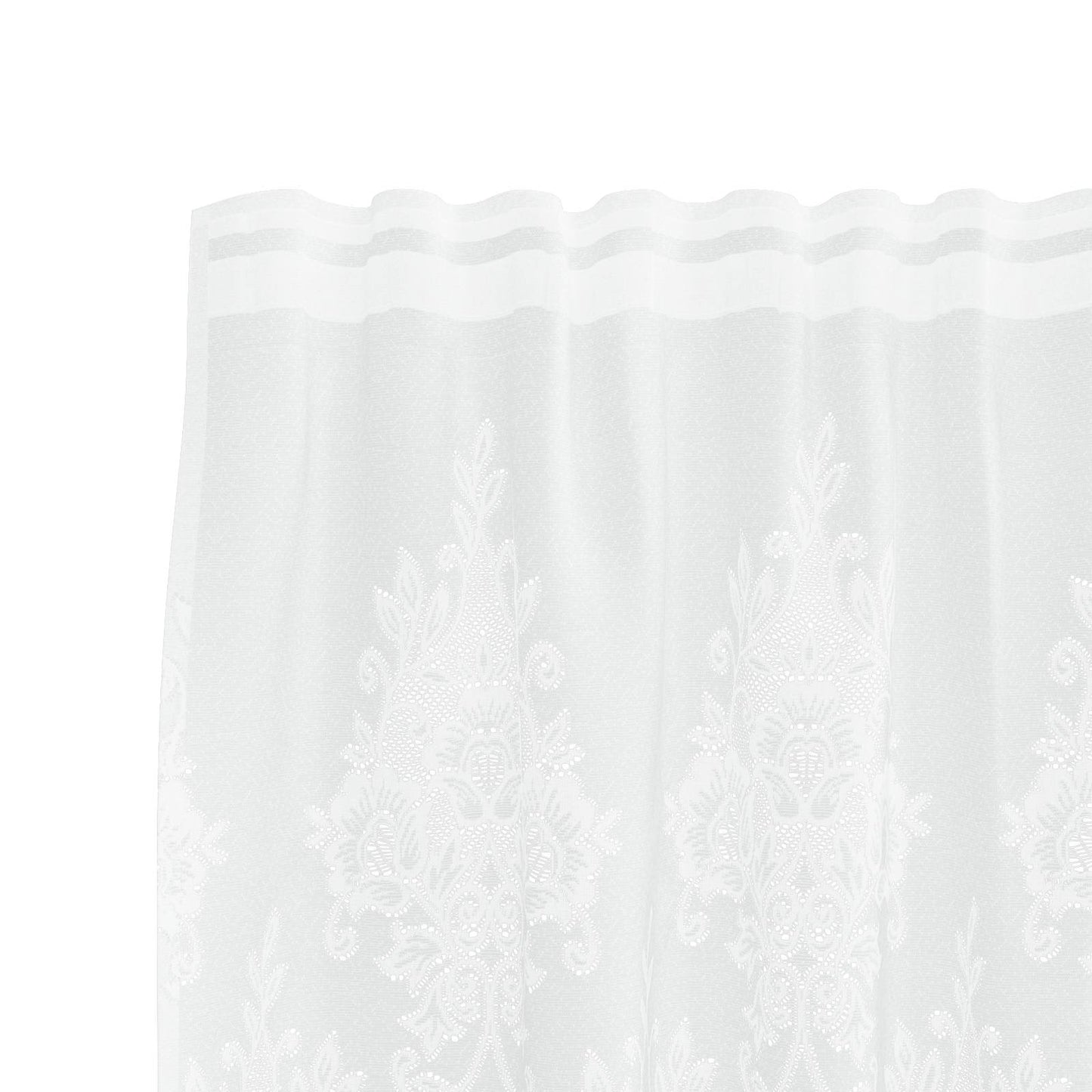 Blondegardin med gardiner Blomster Hvit 220 x 300 cm Polyester