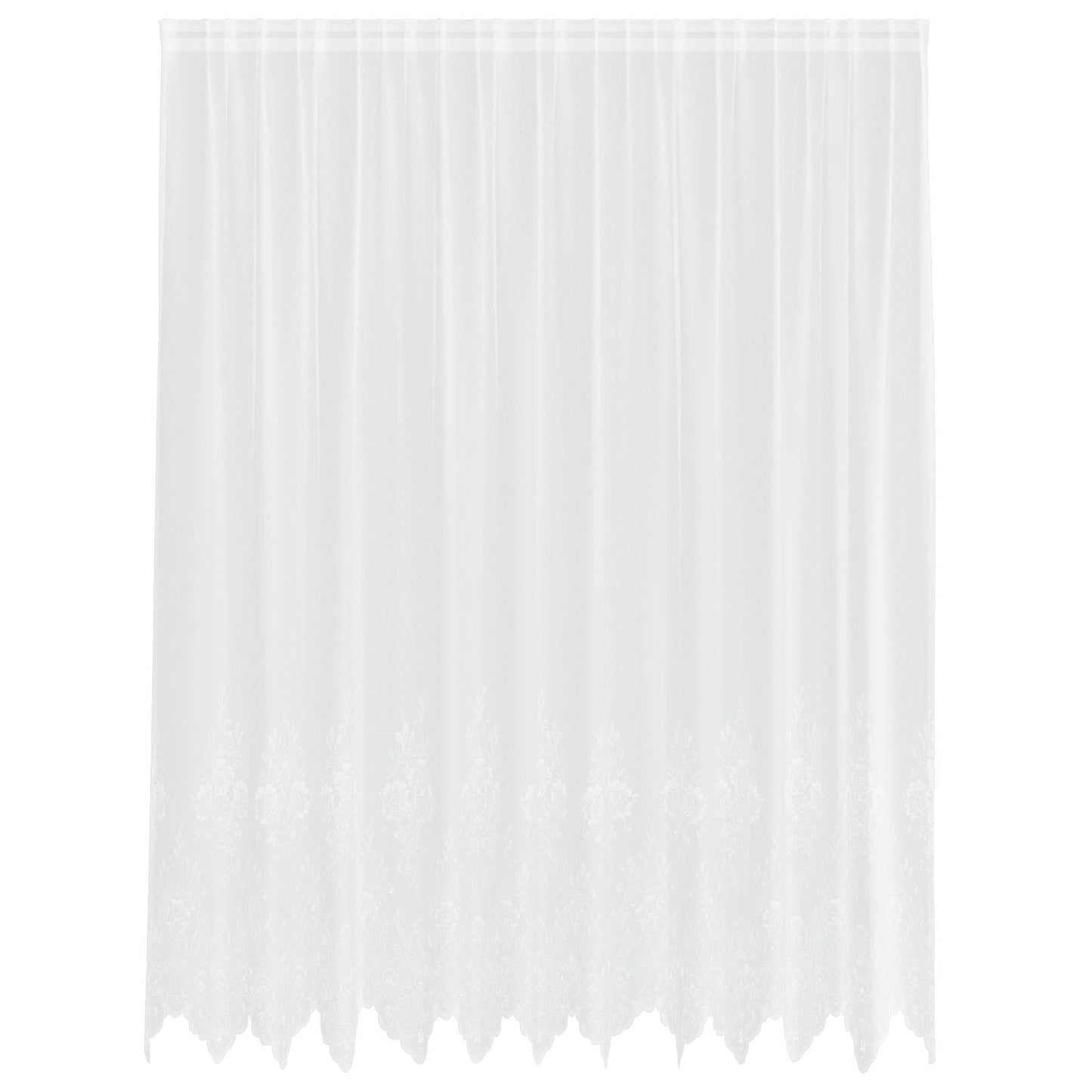 Blondegardin med gardiner Blomster Hvit 220 x 300 cm Polyester