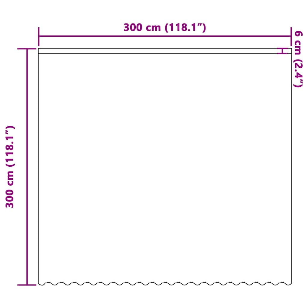 Blondegardin med gardiner Blomster Hvit 300 x 300 cm Polyester