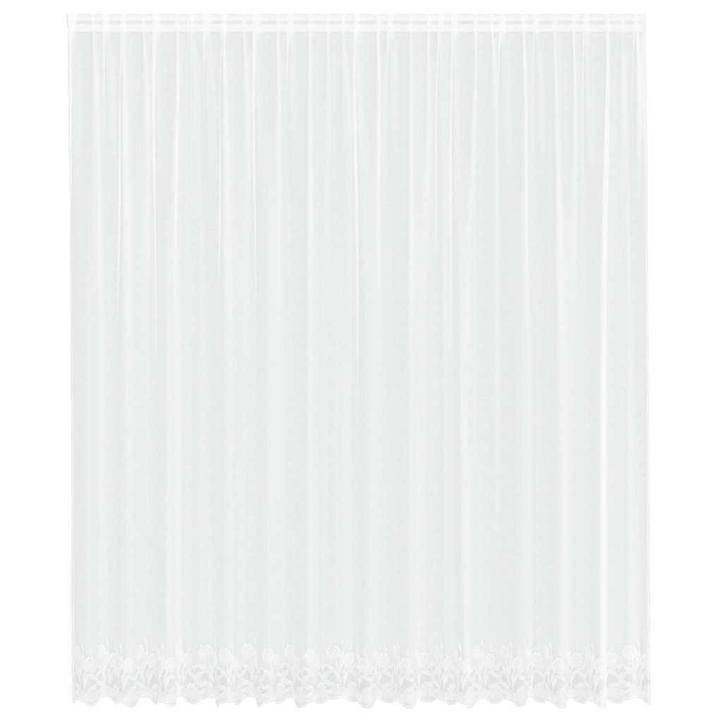 Blondegardin med gardiner Blomster Hvit 300 x 400 cm Polyester