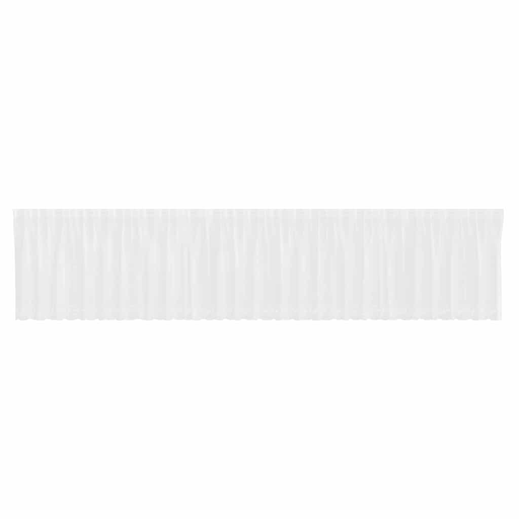 Blondegardin med gardiner Blomster Hvit 120 x 750 cm Polyester