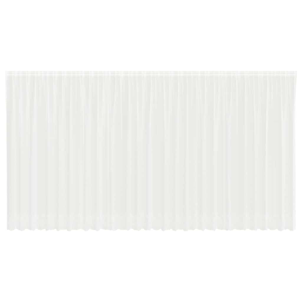 Blondegardin med gardiner Blomster Hvit 245 x 750 cm Polyester