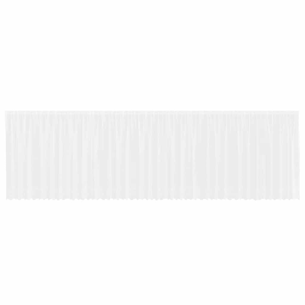 Blondegardin med gardiner Blomster Hvit 180 x 900 cm Polyester