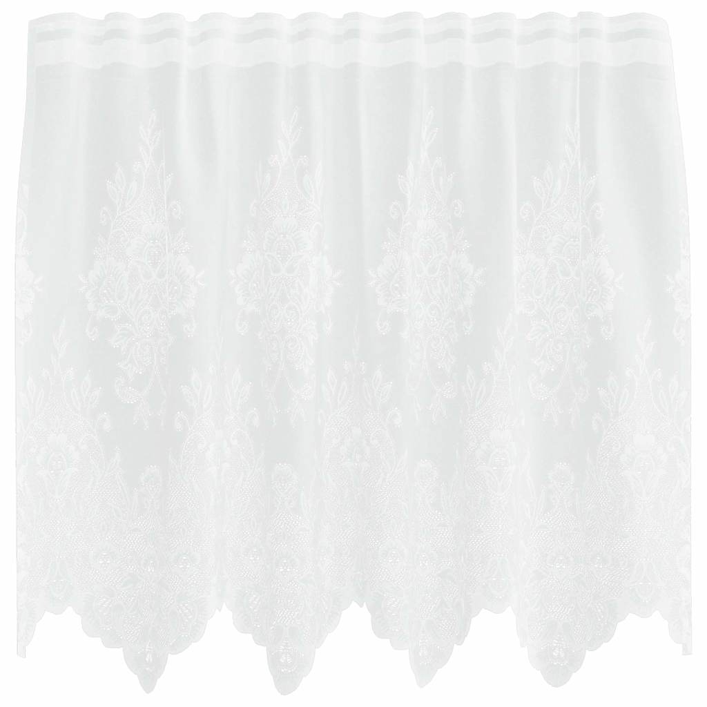 Blondegardin med gardiner Blomster Hvit 100 x 150 cm Polyester