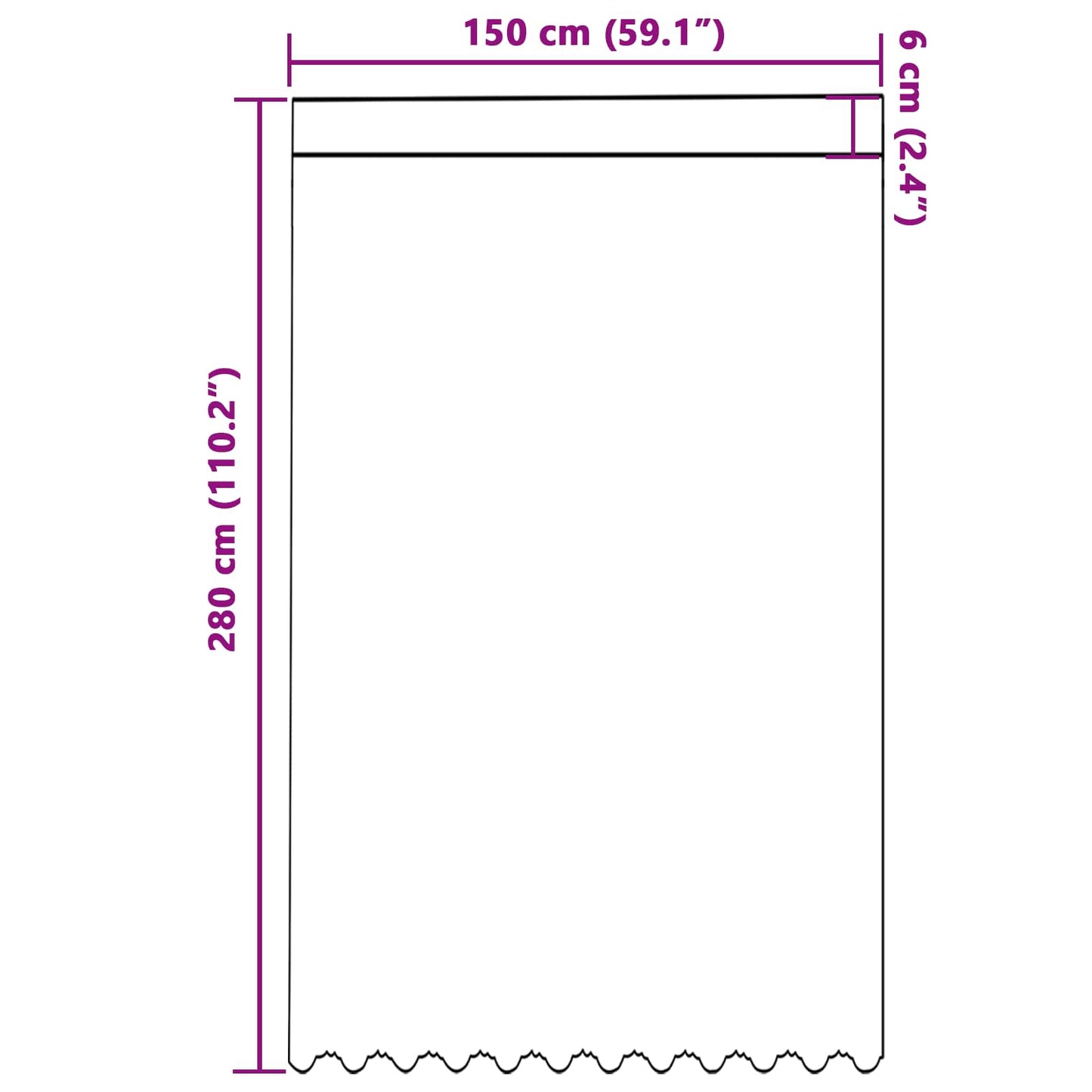 Blondegardin Hvit 280 x 150 cm Polyester