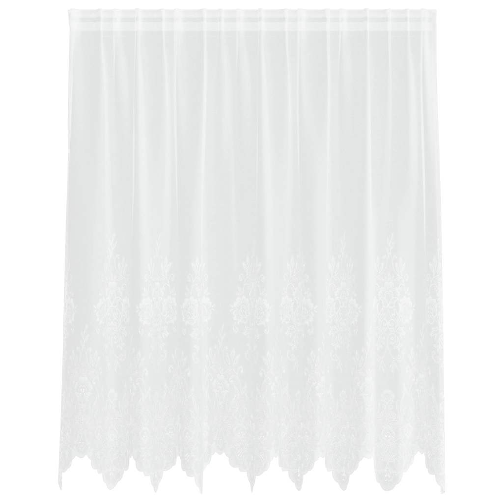 Blondegardin med gardiner Blomster Hvit 140 x 200 cm Polyester