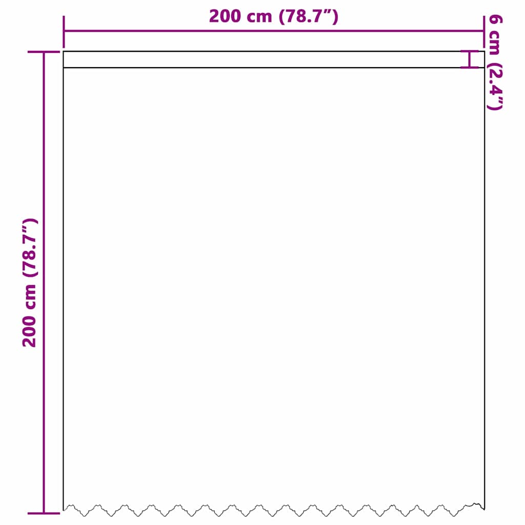 Blondegardin med gardiner Blomster Hvit 200 x 200 cm Polyester