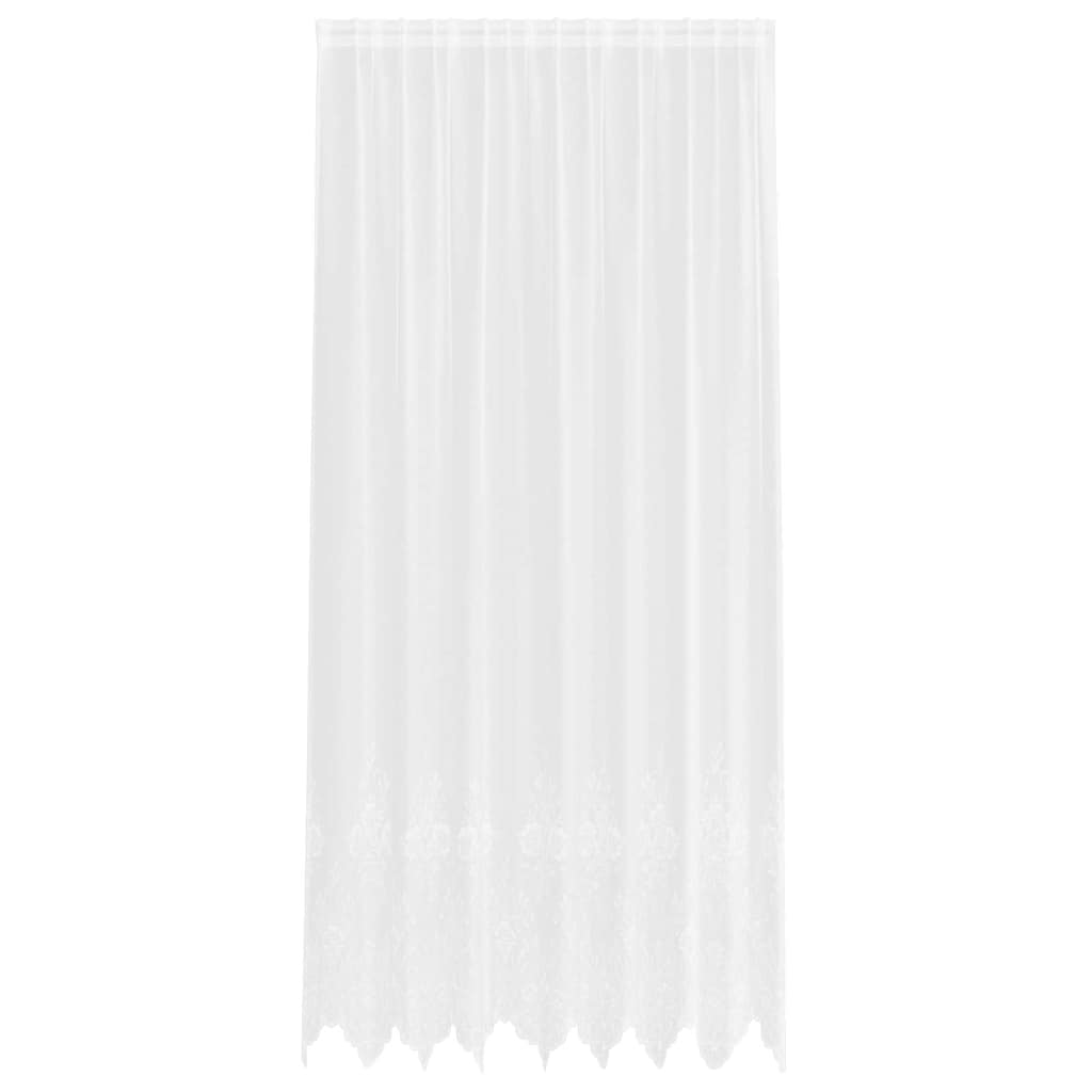 Blondegardin med gardiner Blomster Hvit 280 x 200 cm Polyester