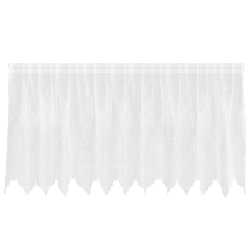 Blondegardin med gardiner Blomster Hvit 80 x 300 cm Polyester