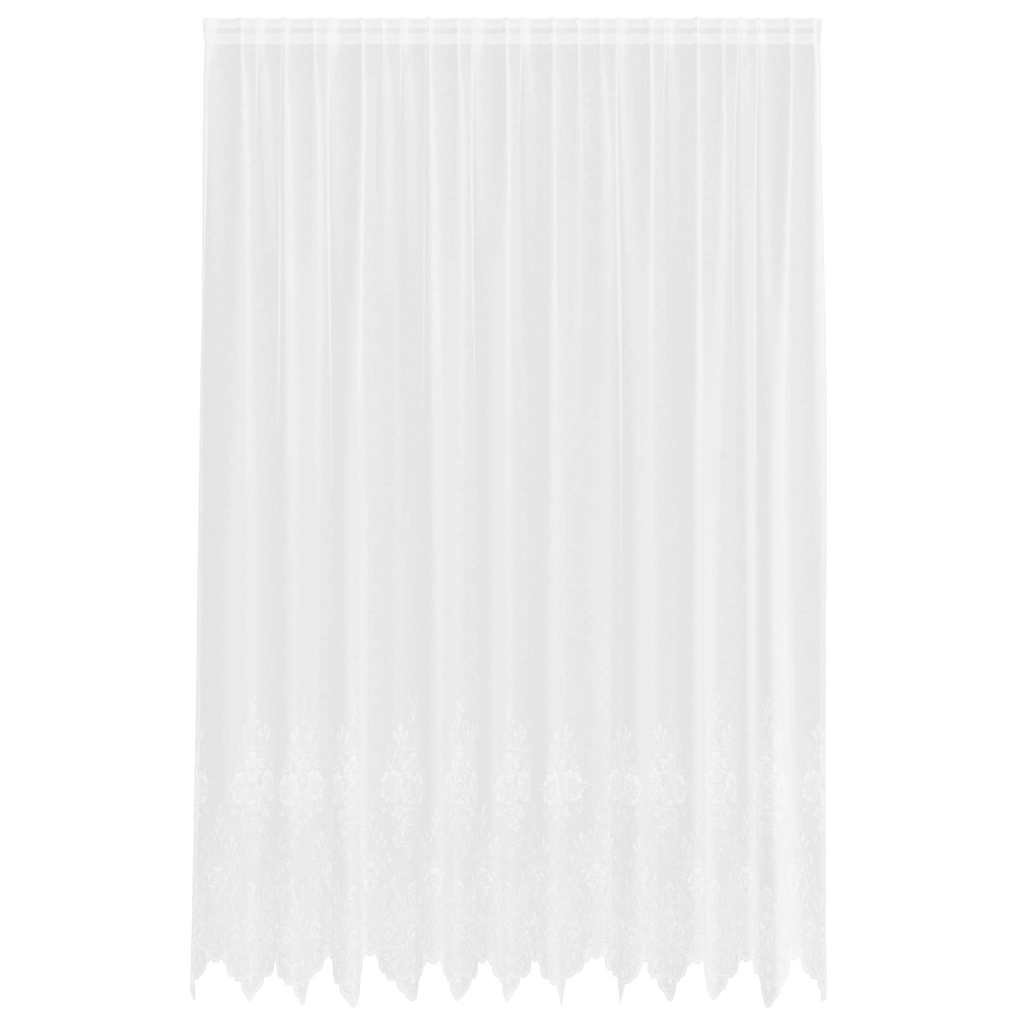 Blondegardin med gardiner Blomster Hvit 280 x 300 cm Polyester