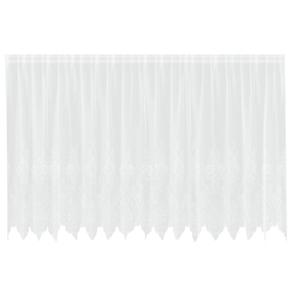 Blondegardin med gardiner Blomster Hvit 160 x 400 cm Polyester