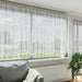 Blondegardin med gardiner Blomster Hvit 200 x 500 cm Polyester