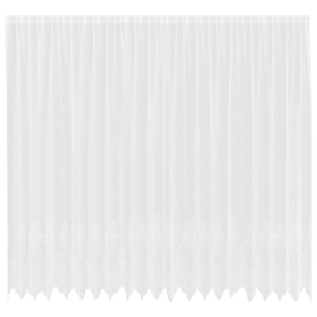 Blondegardin med gardiner Blomster Hvit 280 x 500 cm Polyester