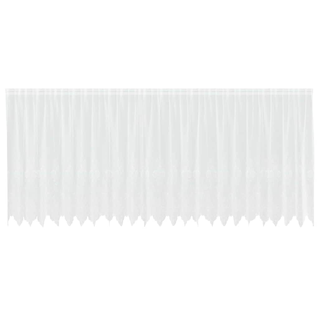 Blondegardin med gardiner Blomster Hvit 160 x 600 cm Polyester