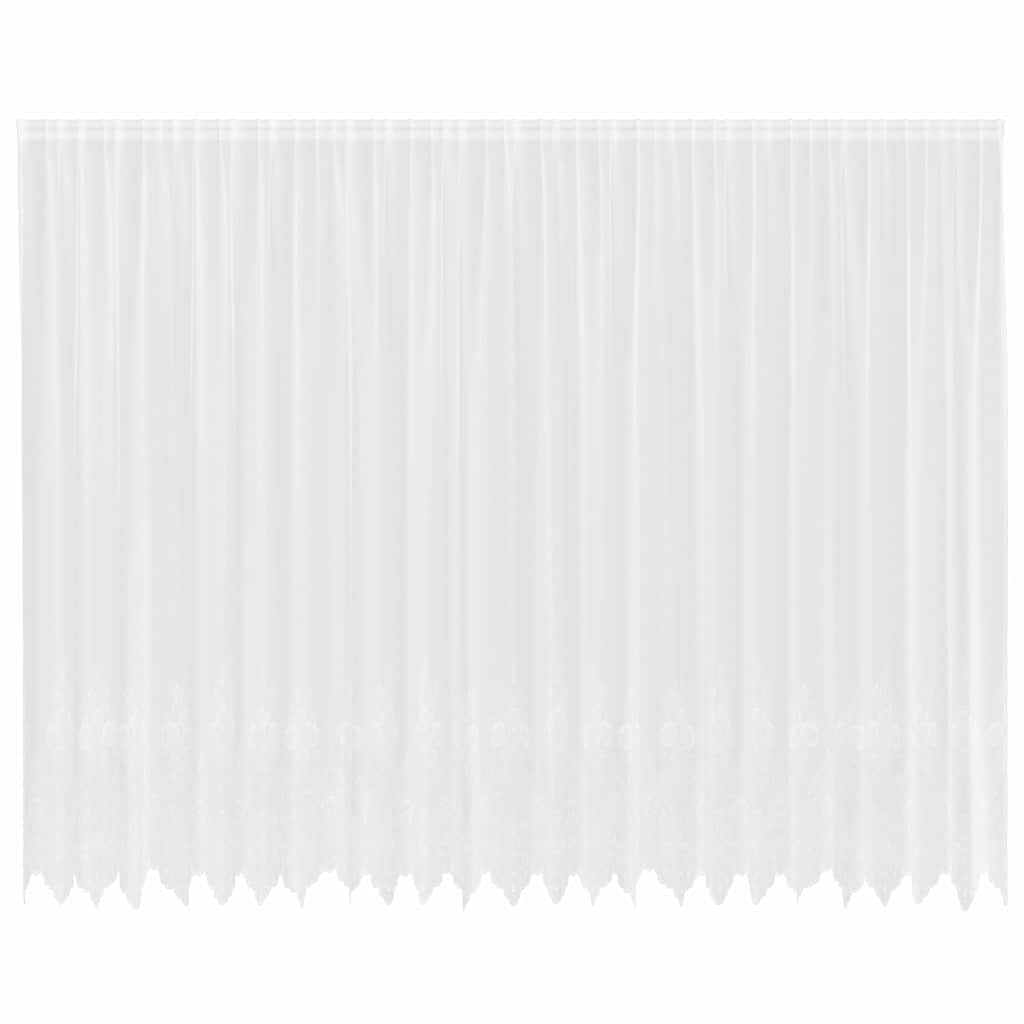 Blondegardin med gardiner Blomster Hvit 300 x 600 cm Polyester