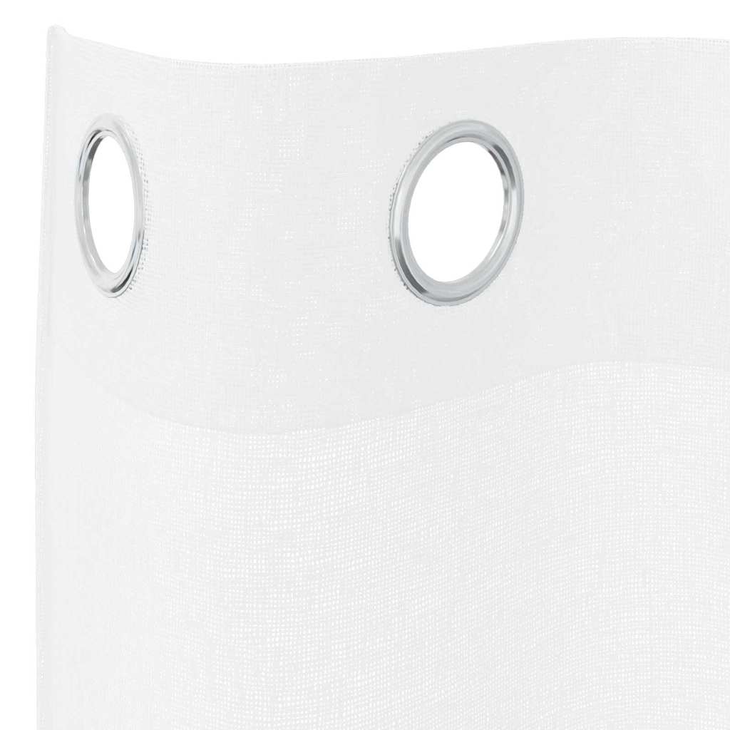 Voile Gardin med gardiner 2 pcs Hvit 245 x 140 cm Polyester