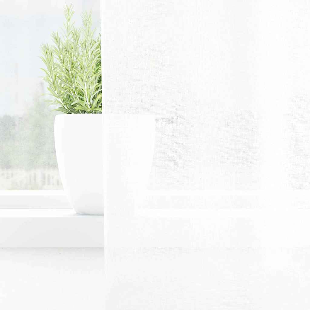 Voile Gardin med gardiner 2 pcs Hvit 245 x 140 cm Polyester