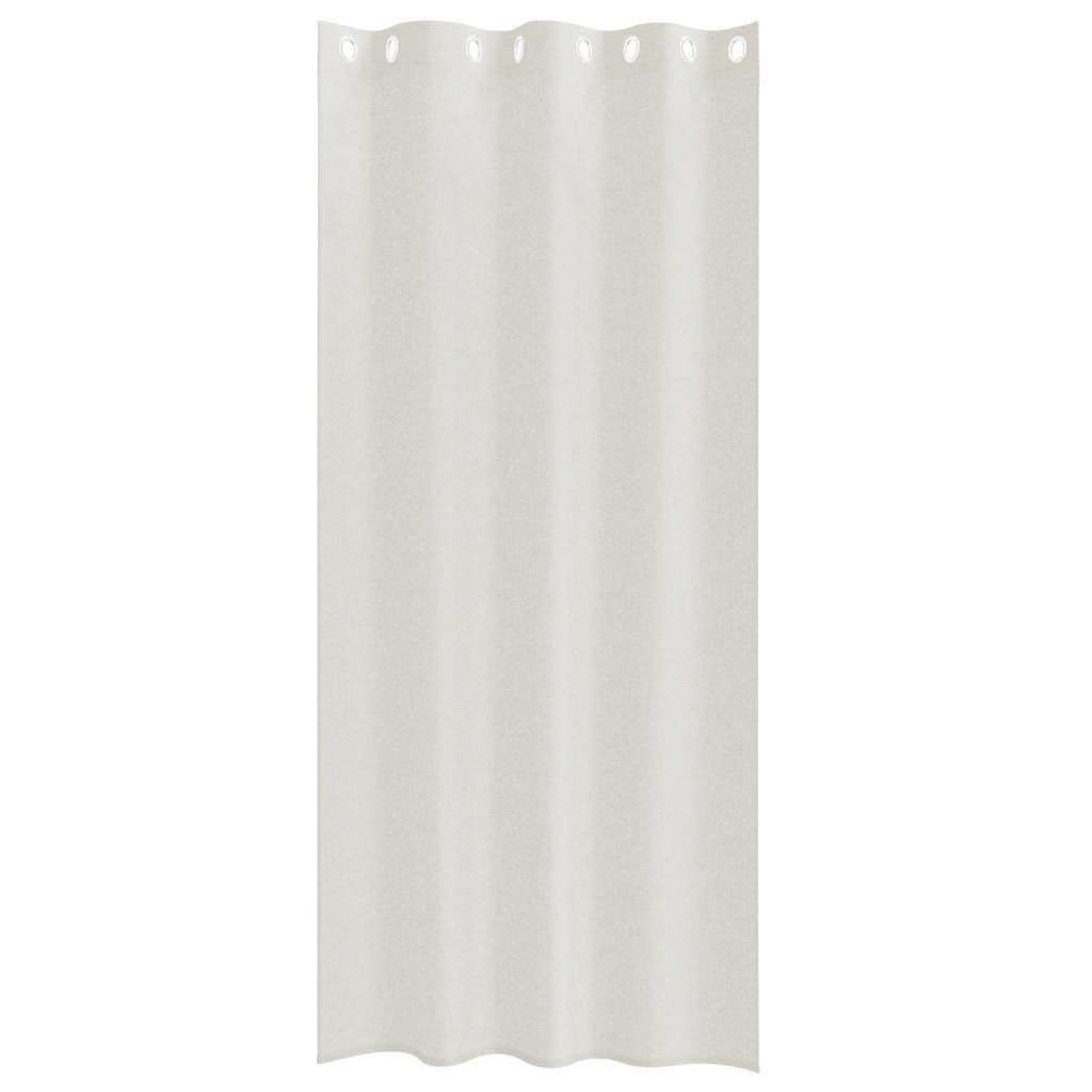 Voile Gardin med gardiner 2 pcs Krem 245 x 140 cm Polyester