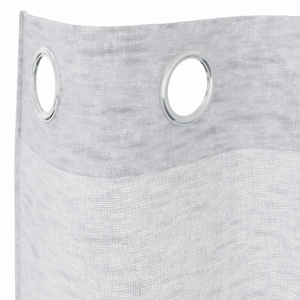 Voile Gardin med gardiner 2 pcs Lysegrå 225 x 140 cm Polyester