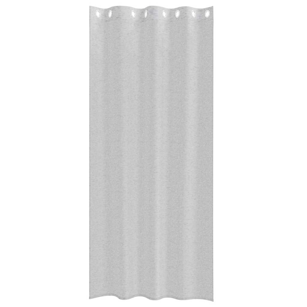 Voile Gardin med gardiner 2 pcs Lysegrå 225 x 140 cm Polyester