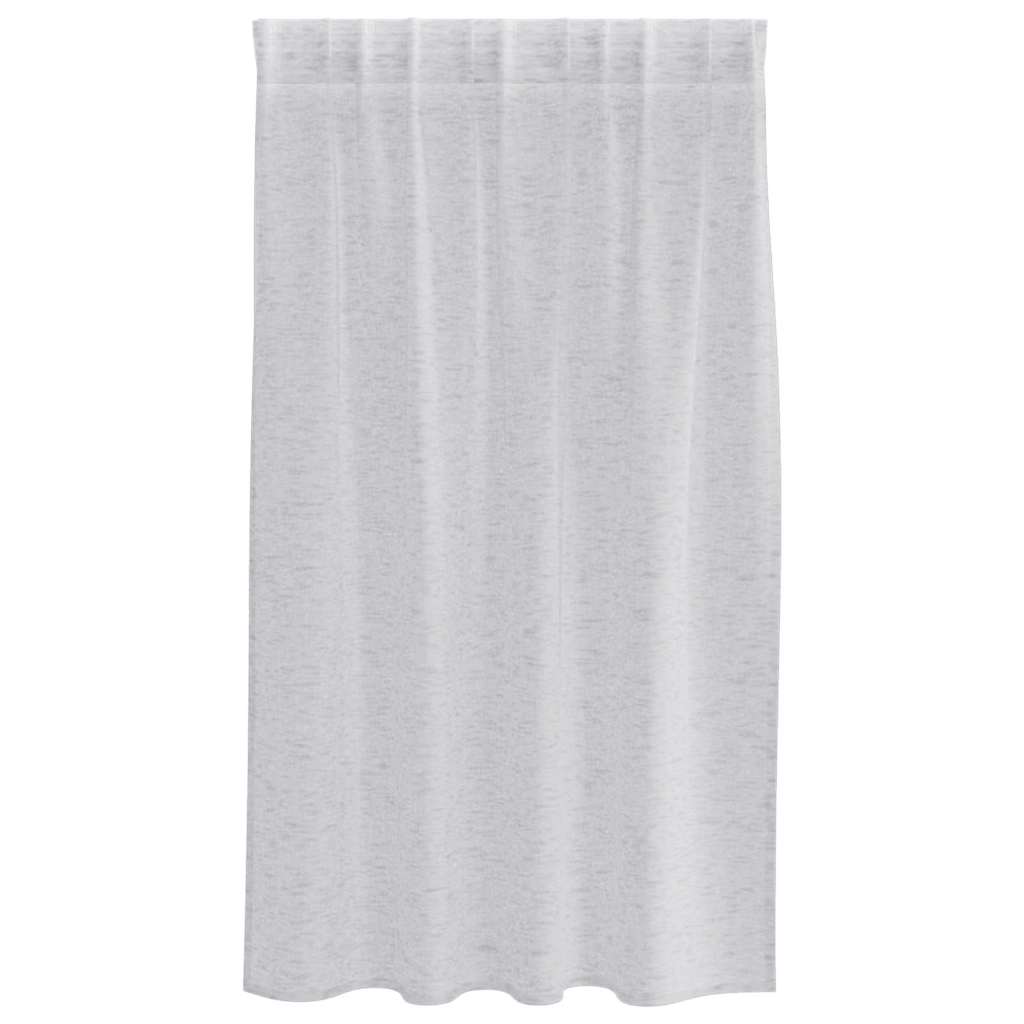 Voile Gardin med gardiner 2 pcs Lysegrå 140 x 140 cm Polyester