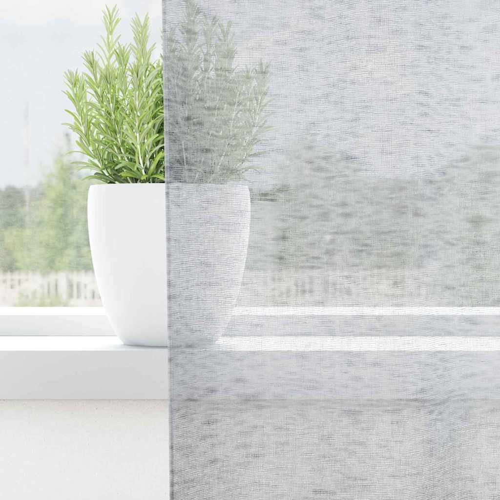 Voile Gardin med gardiner 2 pcs Mørkegrå 225 x 140 cm Polyester