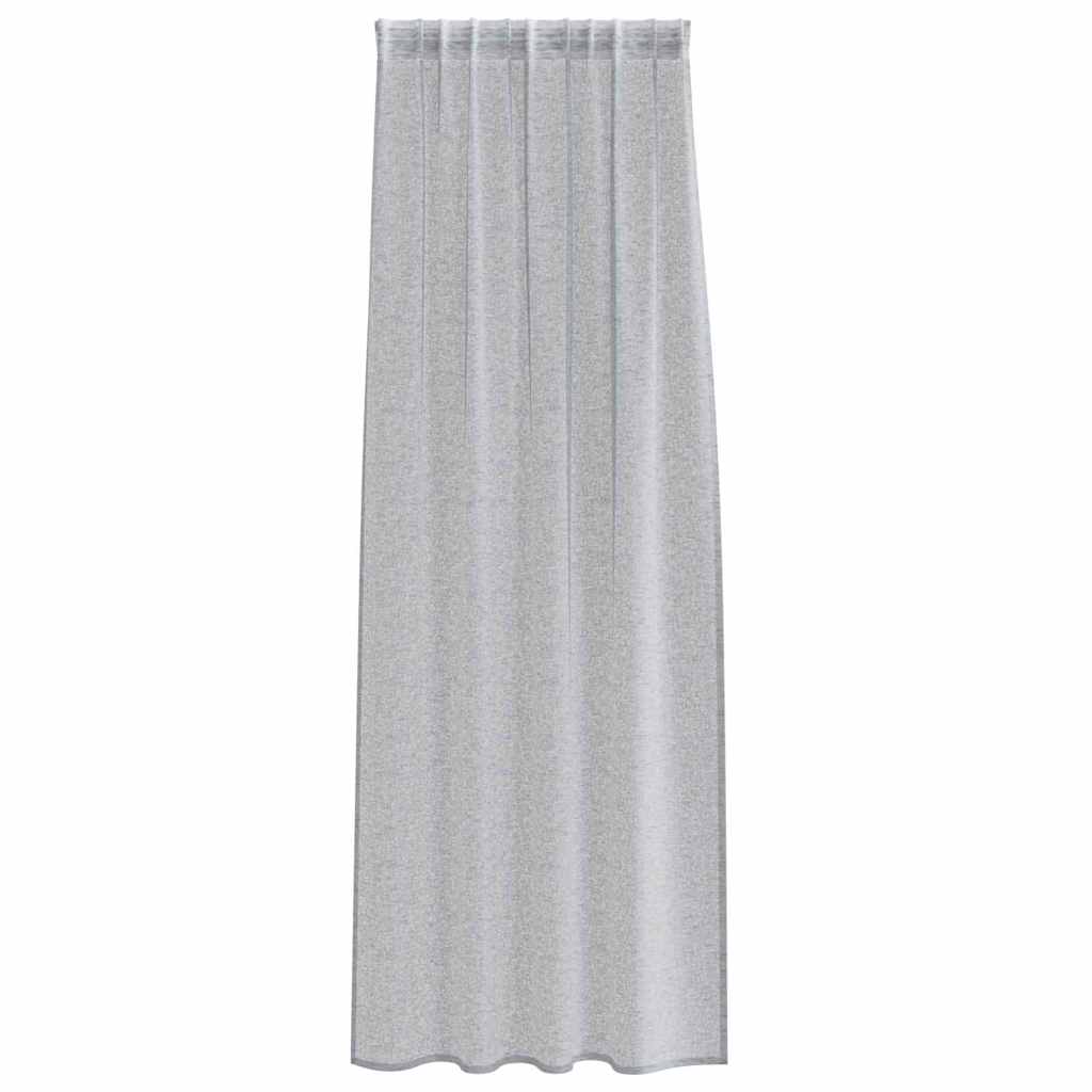 Voile Gardin med gardiner 2 pcs Mørkegrå 260 x 140 cm Polyester