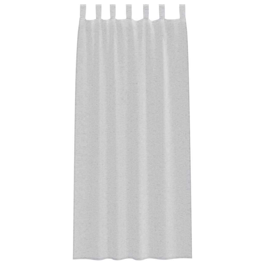 Voile Gardin med gardiner 2 pcs Lysegrå 245 x 140 cm Polyester
