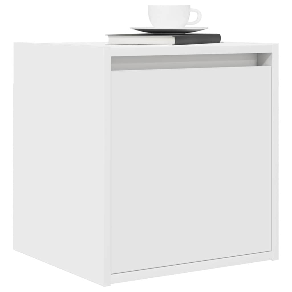 Veggmontert nattbord 2 stk hvit 38x34x40 cm
