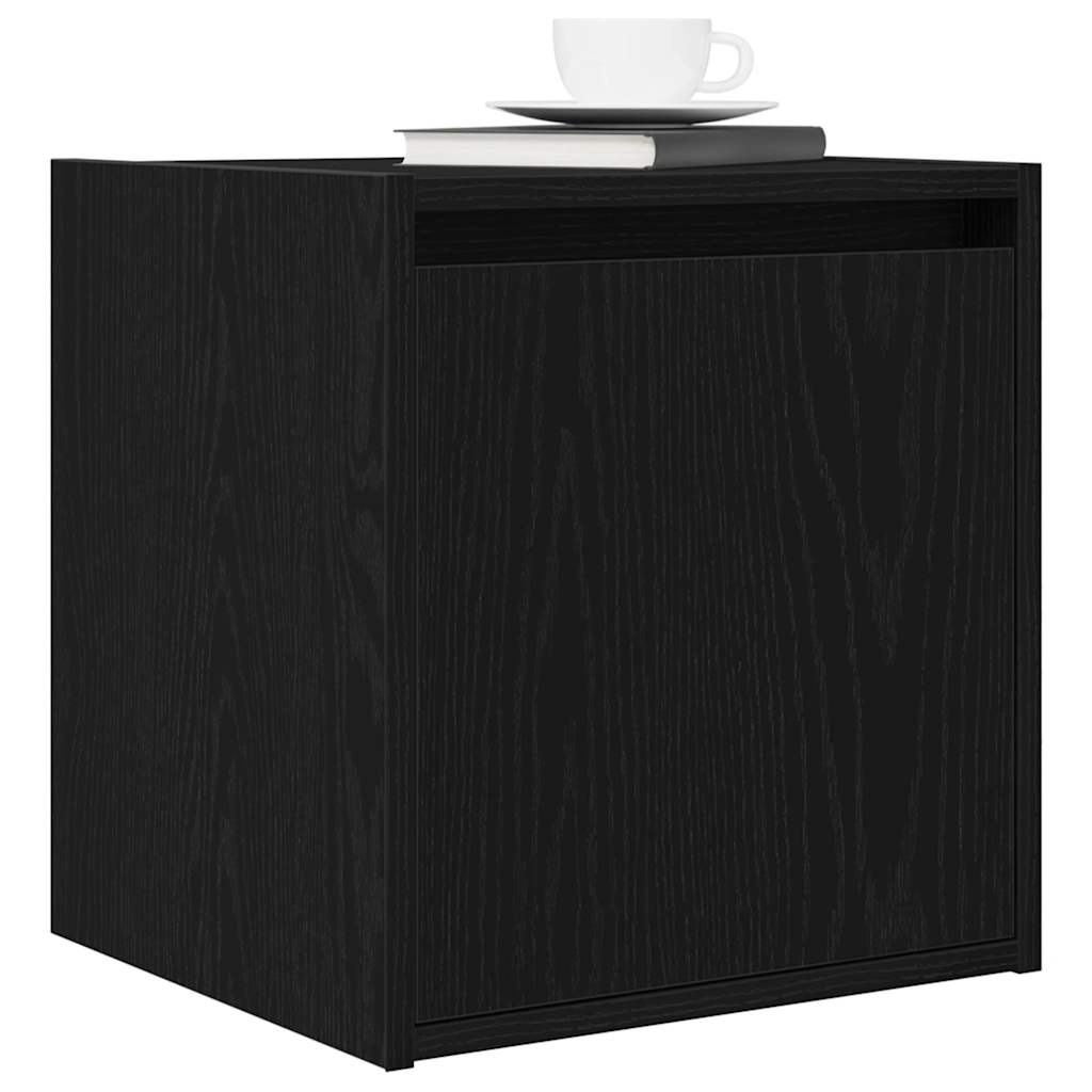 Veggmontert nattbord svart 38x34x40 cm