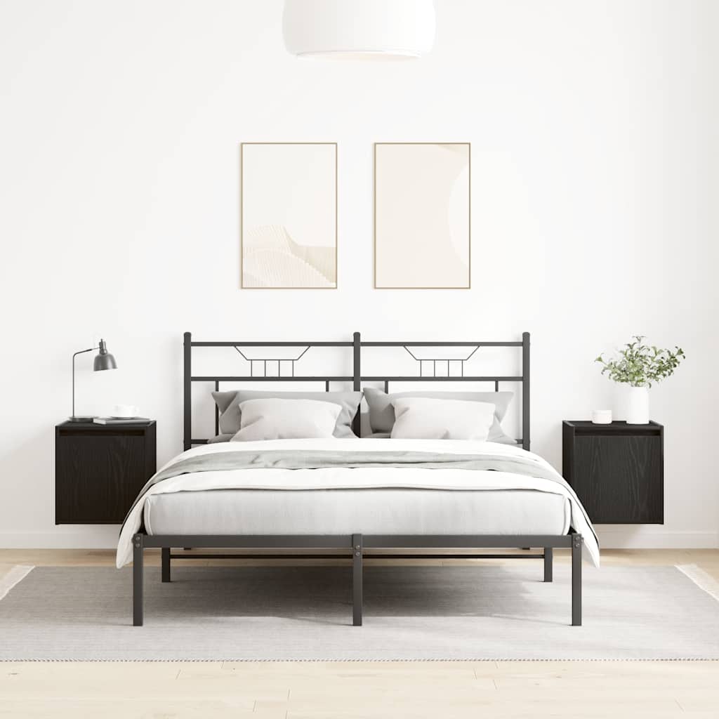 Veggmontert nattbord 2 stk svart 38x34x40 cm