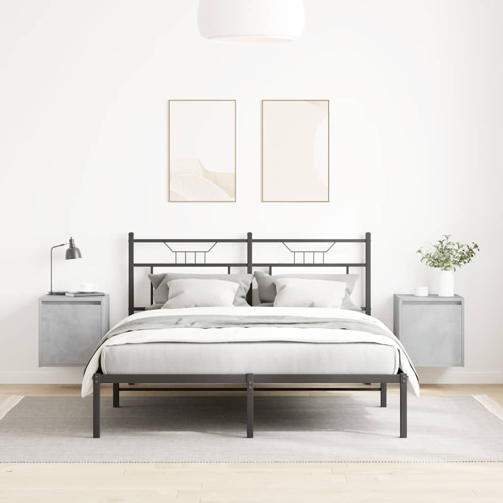 Veggmonterte nattbord 2 stk betonggrå 38x34x40 cm