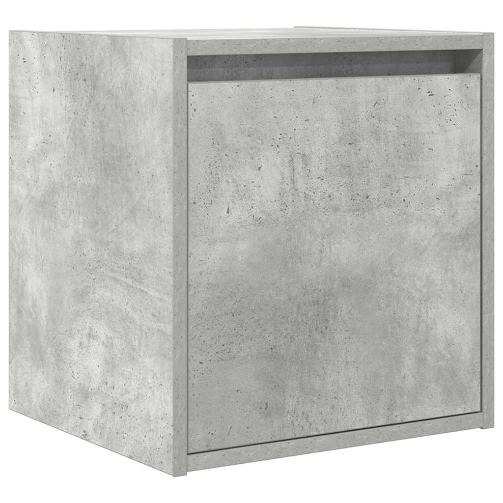 Veggmonterte nattbord 2 stk betonggrå 38x34x40 cm