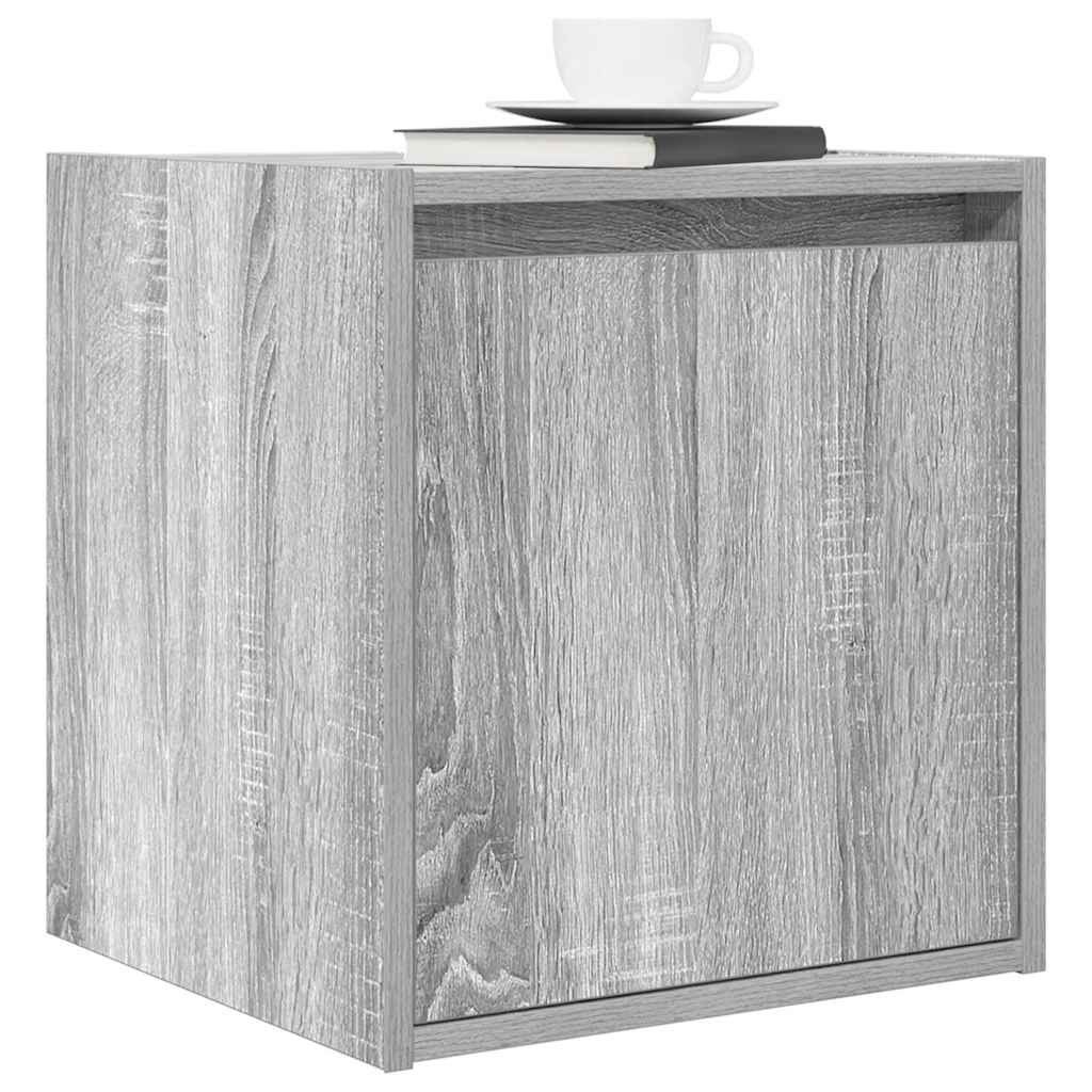 Veggmonterte nattbord 2 stk grå sonoma 38x34x40 cm