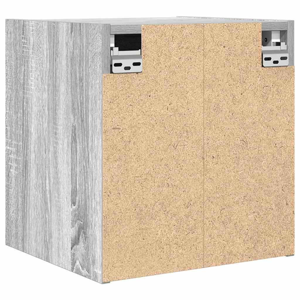 Veggmonterte nattbord 2 stk grå sonoma 38x34x40 cm