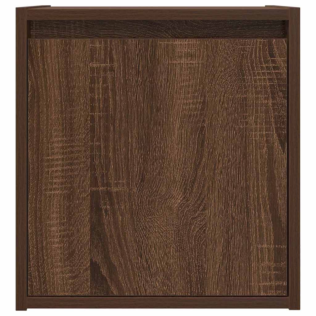 Veggmontert nattbord brun eik 38x34x40 cm