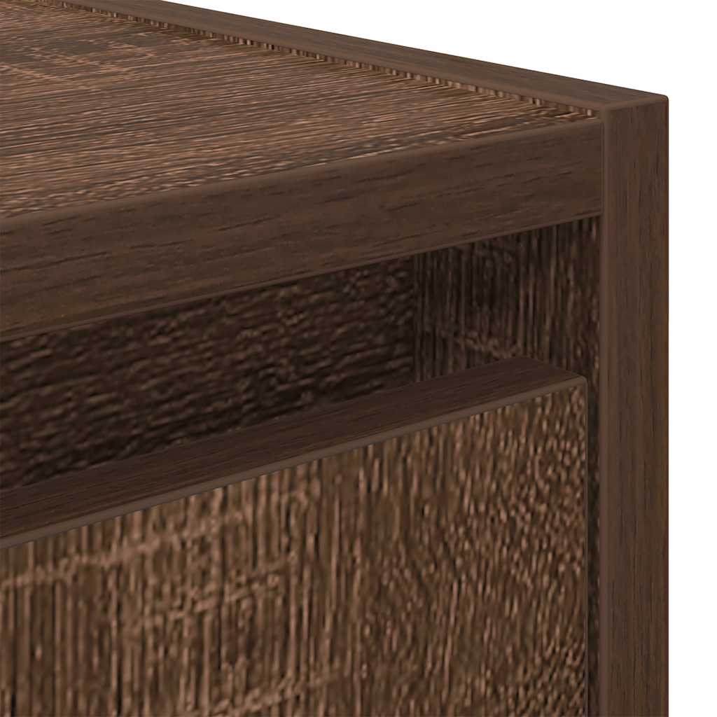Veggmonterte nattbord 2 stk brun eik 38x34x40 cm