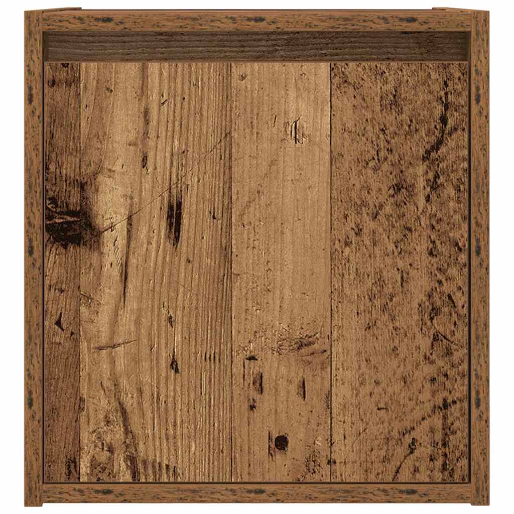 Veggmontert nattbord gammelt tre 38x34x40 cm