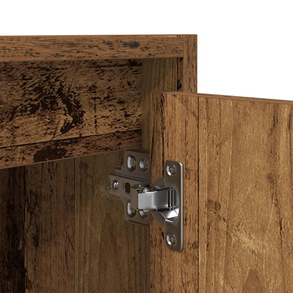 Veggmontert nattbord gammelt tre 38x34x40 cm