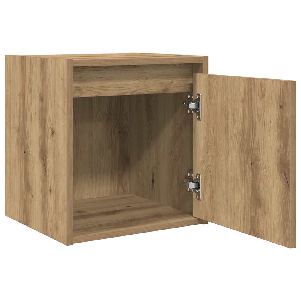 Veggmontert nattbord artisan eik 38x34x40 cm