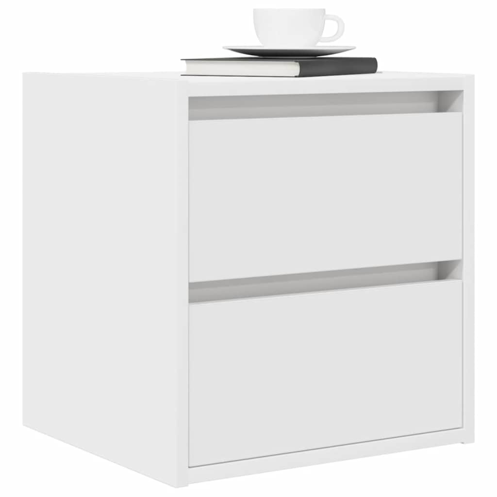 Veggmontert nattbord 2 stk hvit 38x34x40 cm