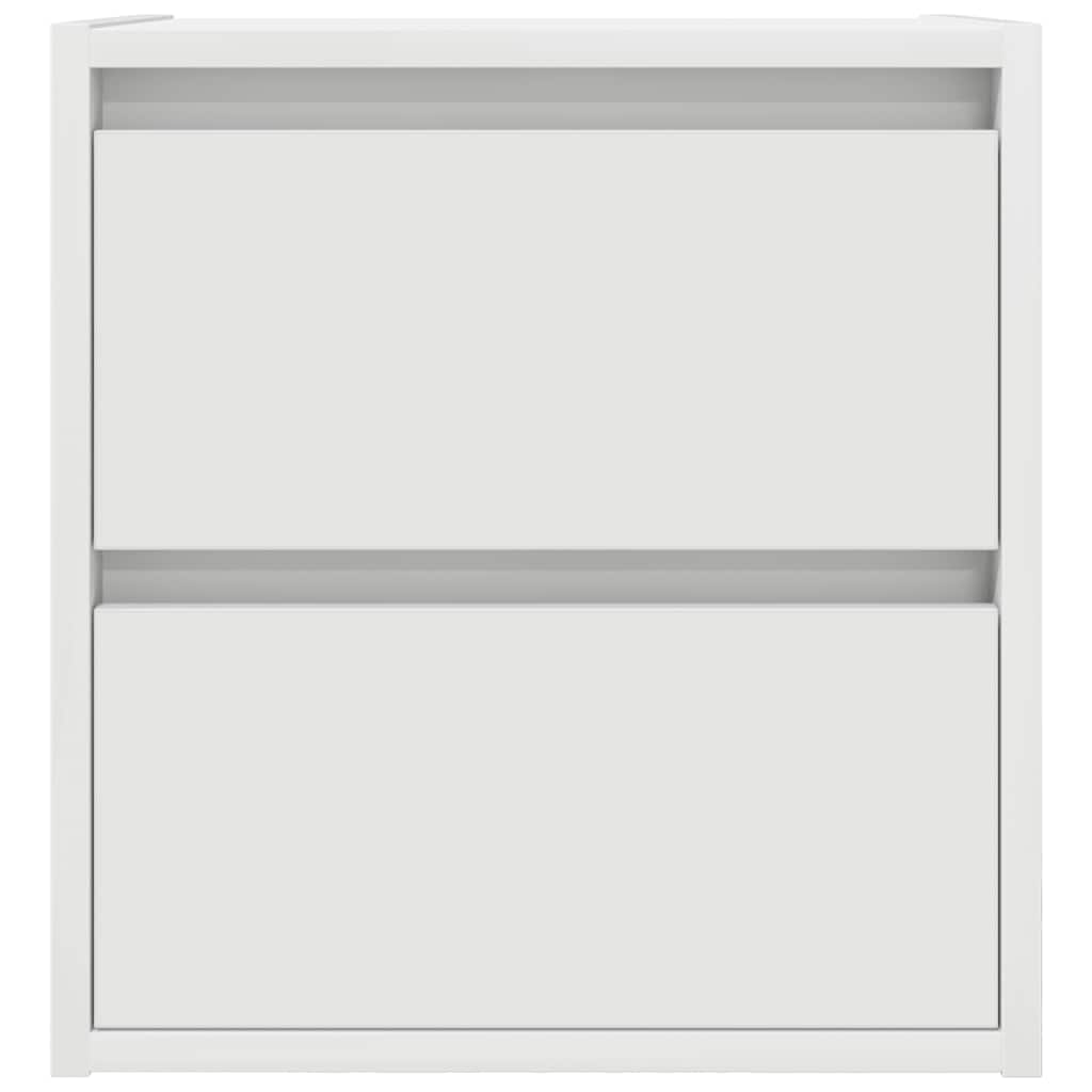 Veggmontert nattbord 2 stk hvit 38x34x40 cm