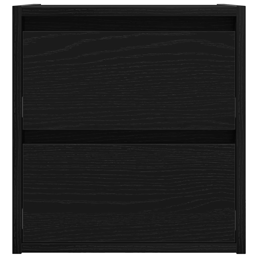 Veggmontert nattbord svart eik 38x34x40 cm