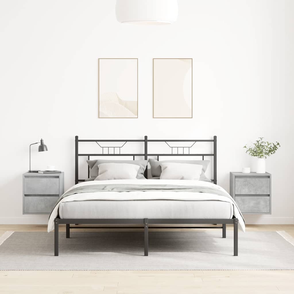 Veggmonterte nattbord 2 stk betonggrå 38x34x40 cm