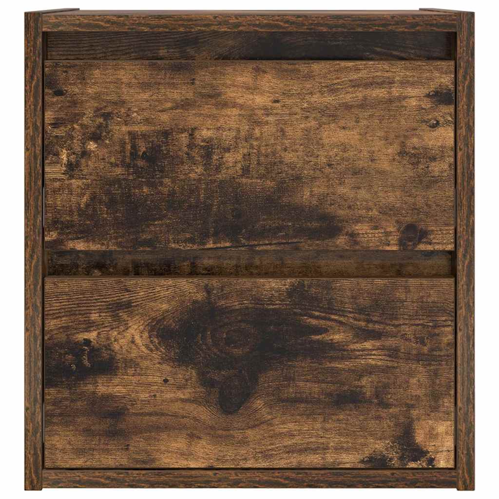 Veggmonterte nattbord 2 stk røkt eik 38x34x40 cm