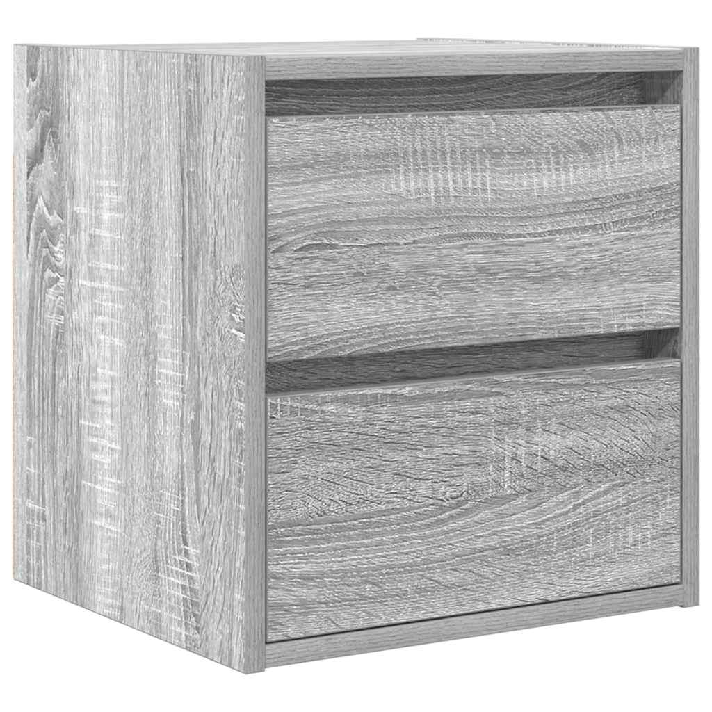 Veggmontert nattbord grå sonoma 38x34x40 cm