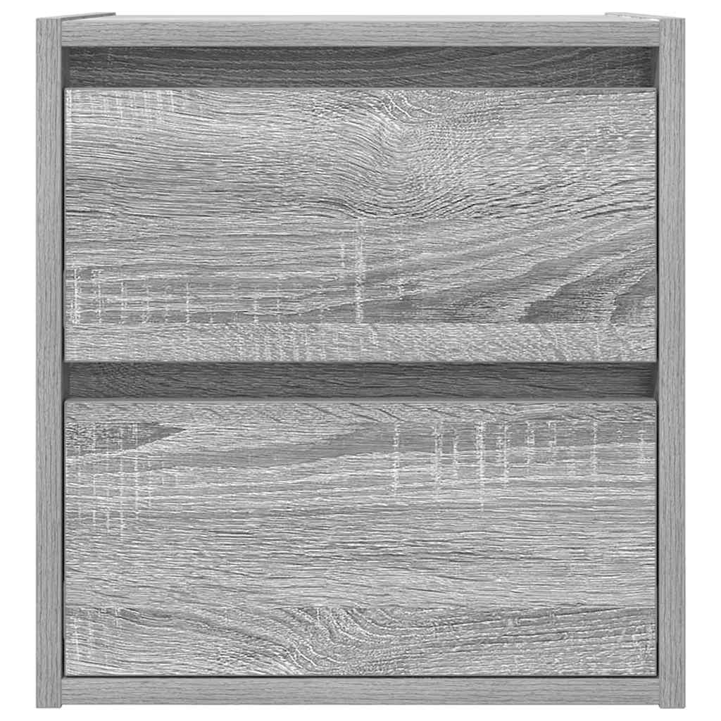 Veggmonterte nattbord 2 stk grå sonoma 38x34x40 cm