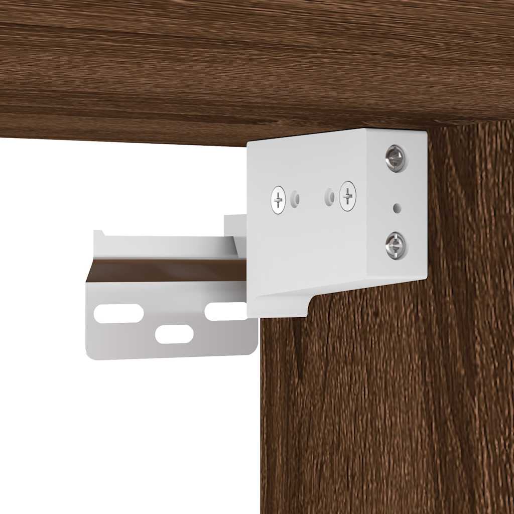 Veggmontert nattbord brun eik 38x34x40 cm