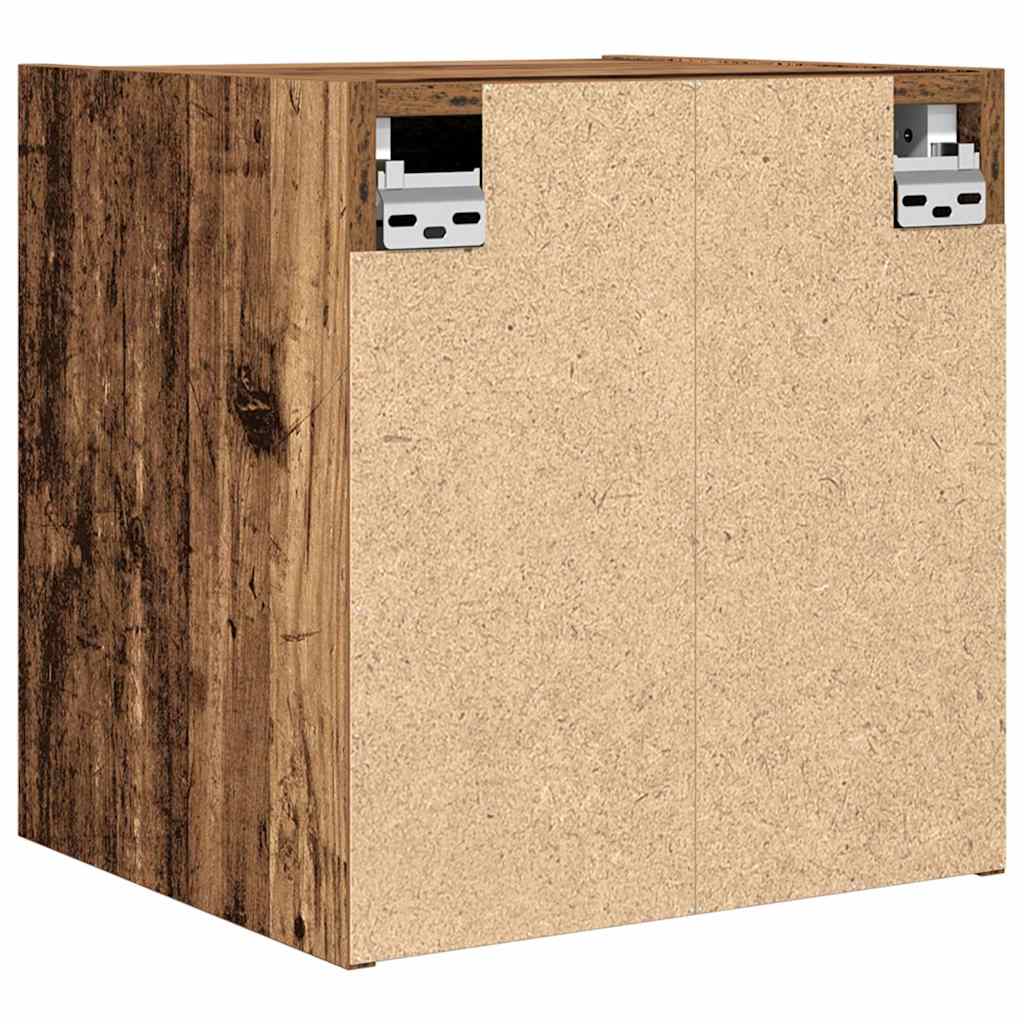 Veggmontert nattbord gammelt tre 38x34x40 cm